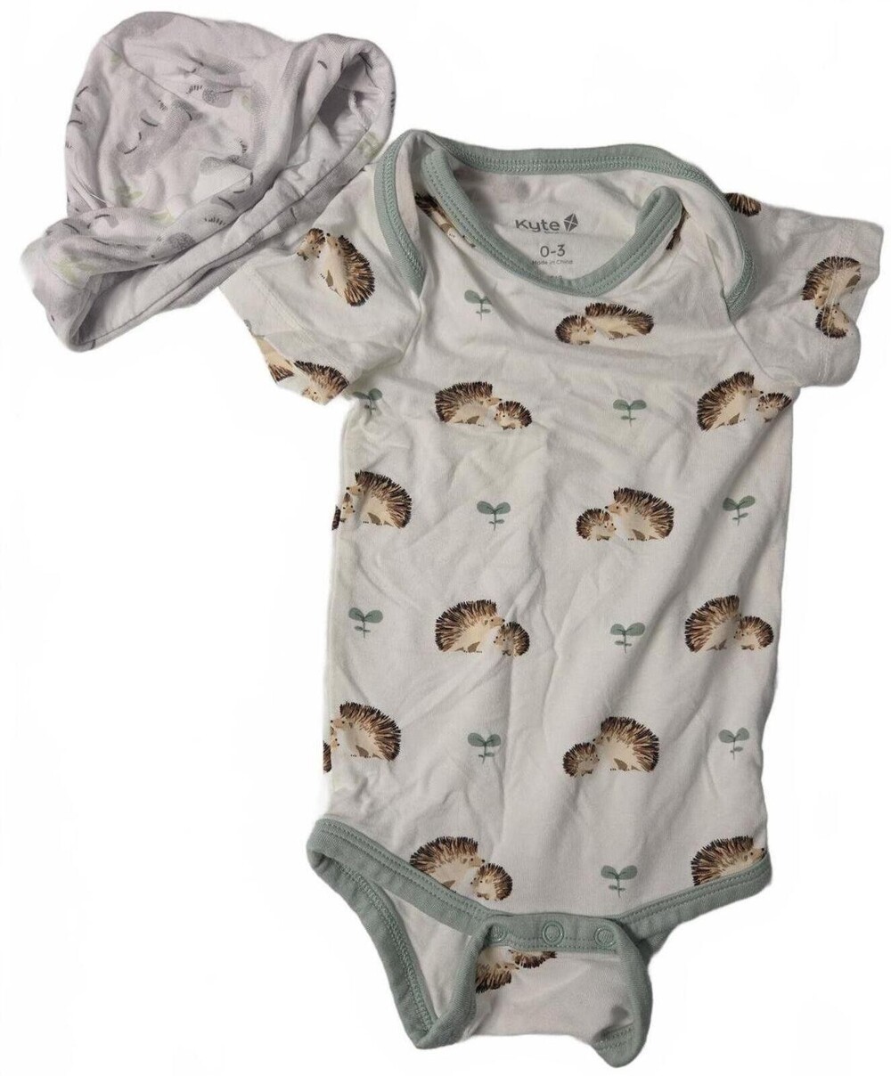 Kyte Baby Infant Bodysuit and Hat Set 0-3 Months